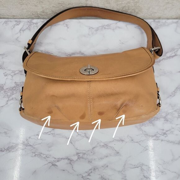 Coach Legacy Leather Turnlock Convertible Purse Tan F15170 Crossbody Shoulder - Picture 6 of 16